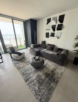 101.2" Modern Full-Compressed Modular Sectional Sofa w Deep Seating and Two Side Pockets