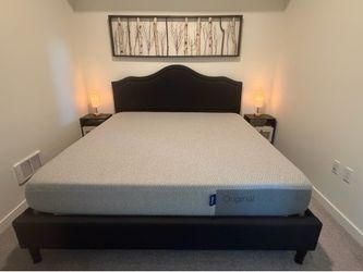 King Bed Frame Upholstered Black