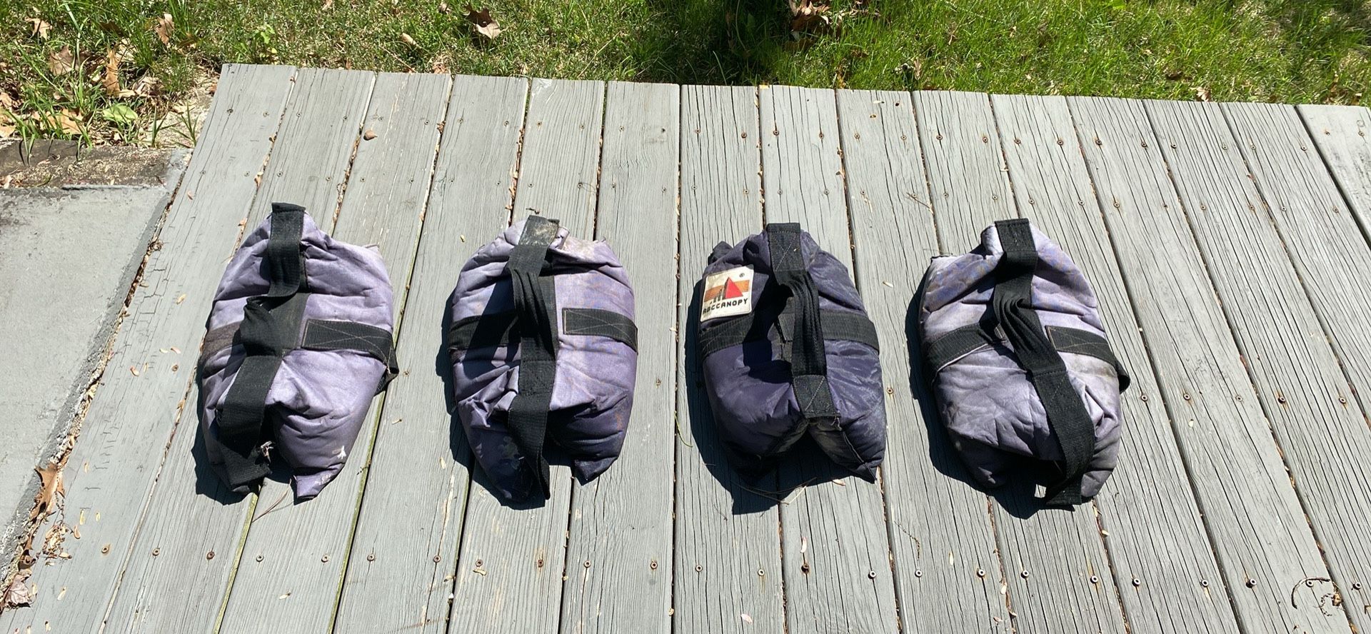 4 tent/canopy/goalie post sandbags …with Carrying handles