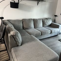L Shaped Gray Couch Price Negotiable Fabric Gray Couch