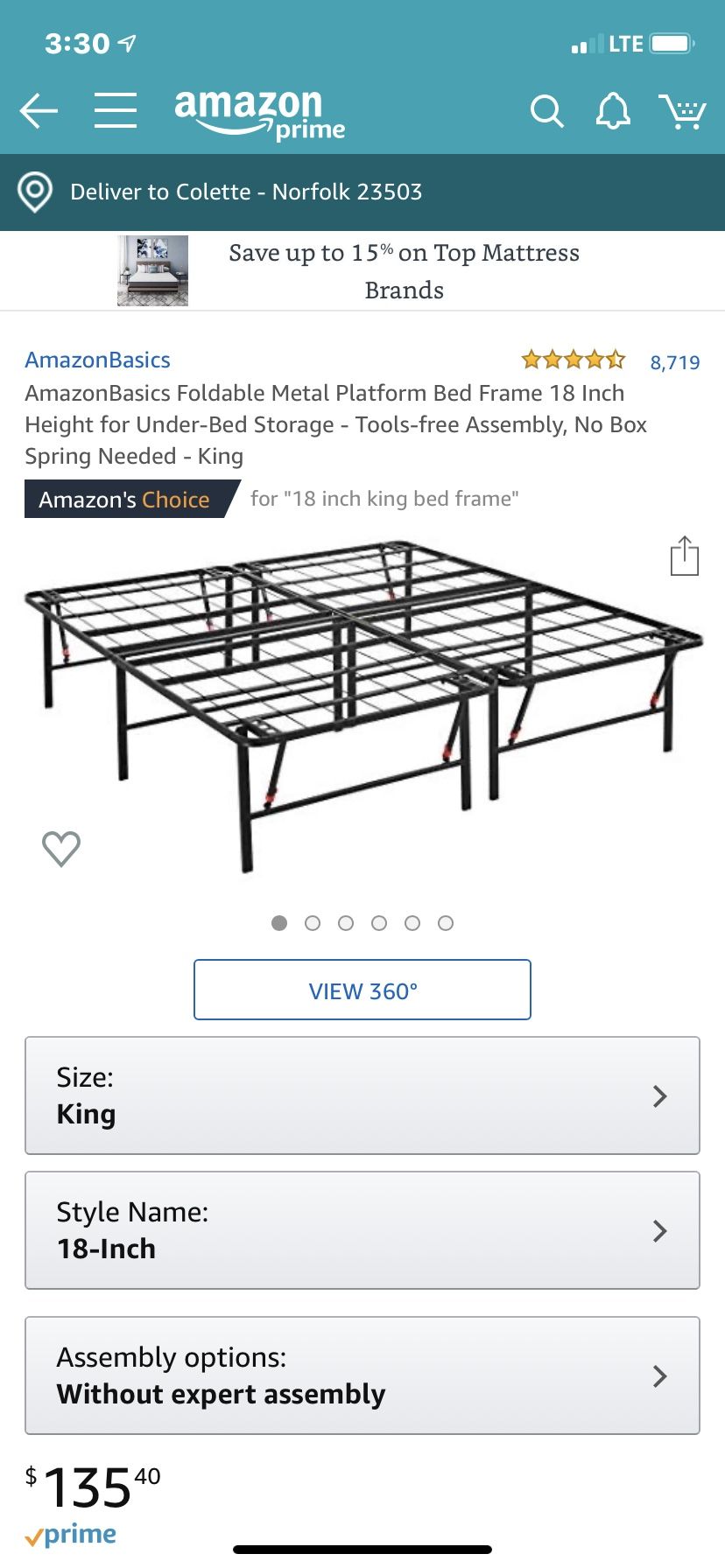 King size bed frame