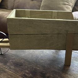 Decorative Wooden Wheelbarrow.  Read description