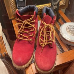 Kids Burgundy Timberland Boots - Sz. 5.5