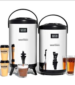 2 Pack Insulated Beverage Dispenser-75 Cup Hot&Cold water Urn for Catering-Stainless Steel Premium 1