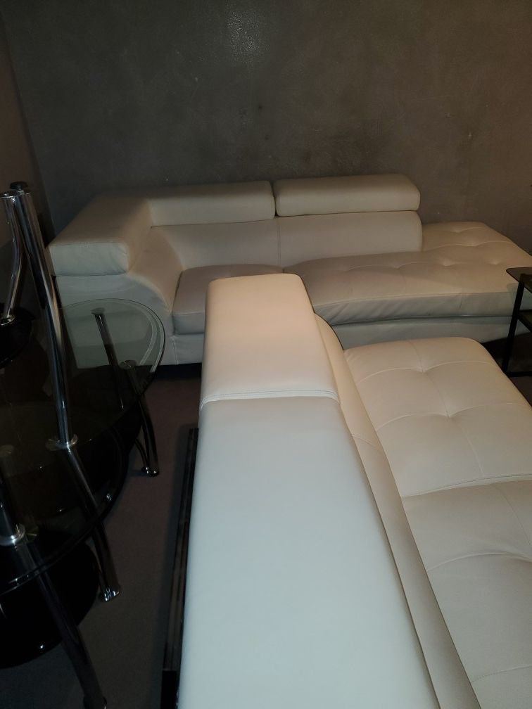 Sectional leather couch