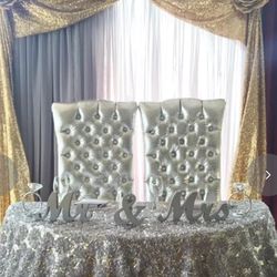SILVER METALLIC THRONE CHAIRS FOR SALE
