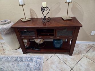 Wood console table