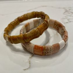 Natural Coral Jade Bracelet 