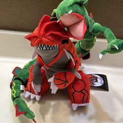 New Groudon And Rayquaza Pokemon Plushies Bundle