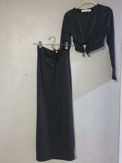 Bronze Snake Black Skirt Set