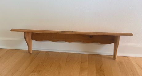 Large Vintage Wooden Shelf with Scalloped Detail