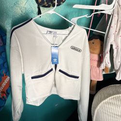 Adidas Cardi Towel Sweatshirt Women’s Small 