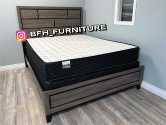 Queen size platform bed with Orthopedic Mattress Included