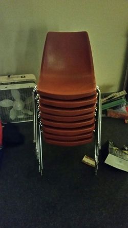 Chairs chair orange red color plastic multiple available price each