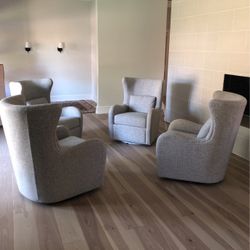 Thomasville Swivel High Back Chairs.  Grey. 401/2 Tall , 28 Wide, 24 Deep