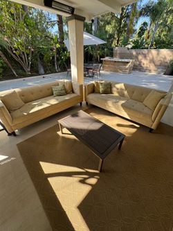 Two piece couch set with center table