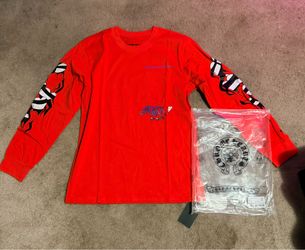 Red long sleeve chrome tee