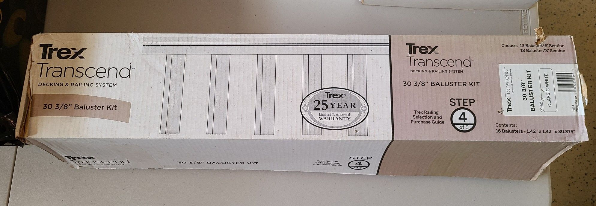 3 Trex Transcend 30" White Balusters