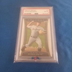 PSA Graded 2005 JUSTIN VERLANDER Rookie Baseball Card Upper Deck Trilogy #57