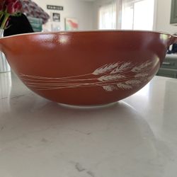 Vintage Pyrex Wheat Autumn Harvest #444 Largest Size Mixing Bowl