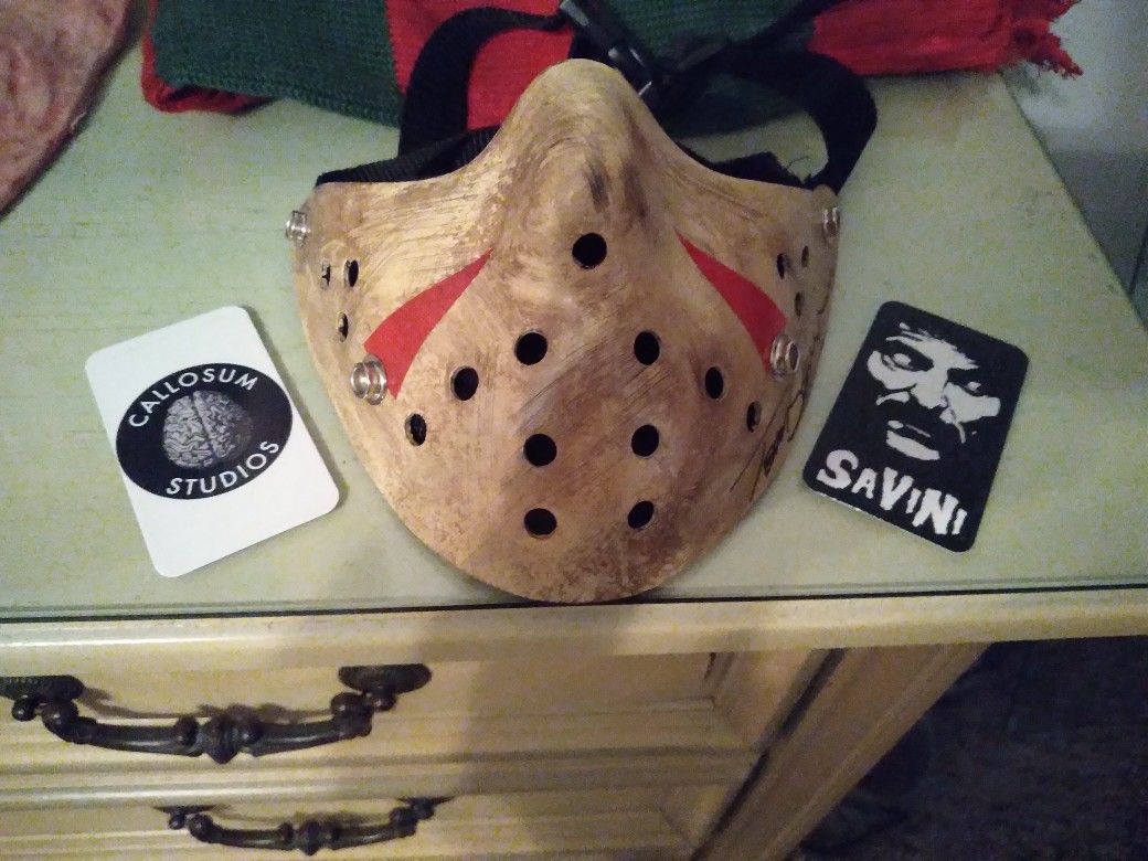 Signed Tom Savini Covid Hockey Mask