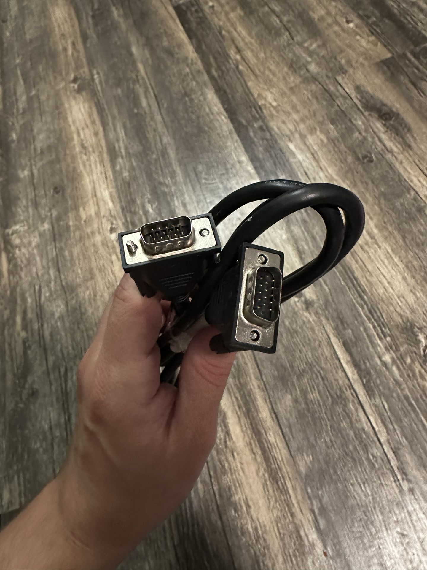 VGA (Video Graphics Array) cable, specifically a male-to-male VGA cable with HD15 connectors