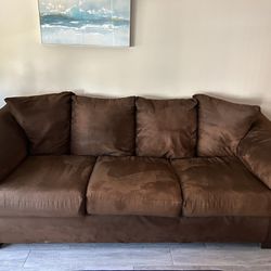 Brown Microfiber Sofa 