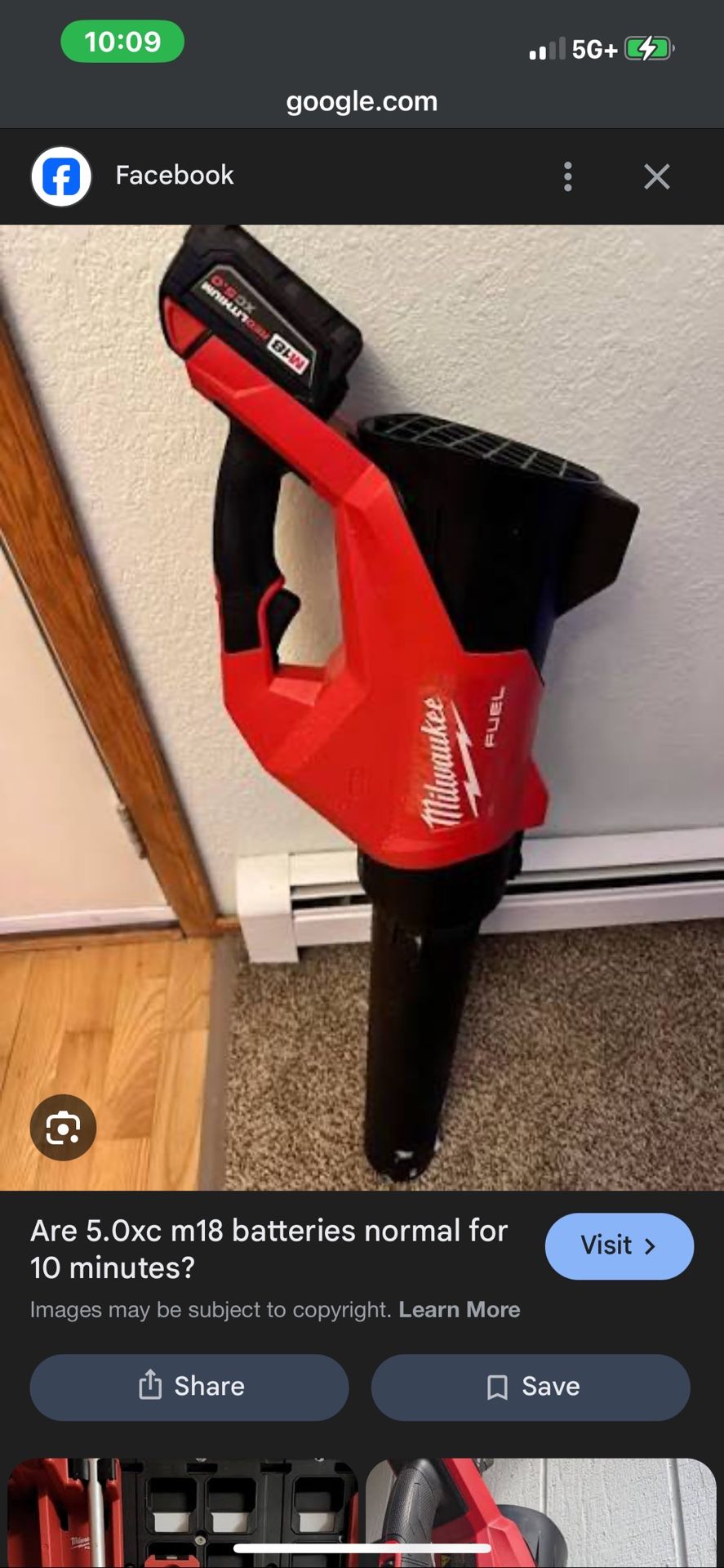 Milwaukee Leaf Blower 2 Batteries And A Charger