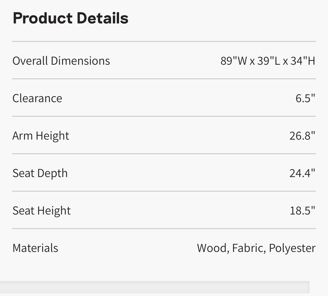 Oliver Space Couch GREY Furniture