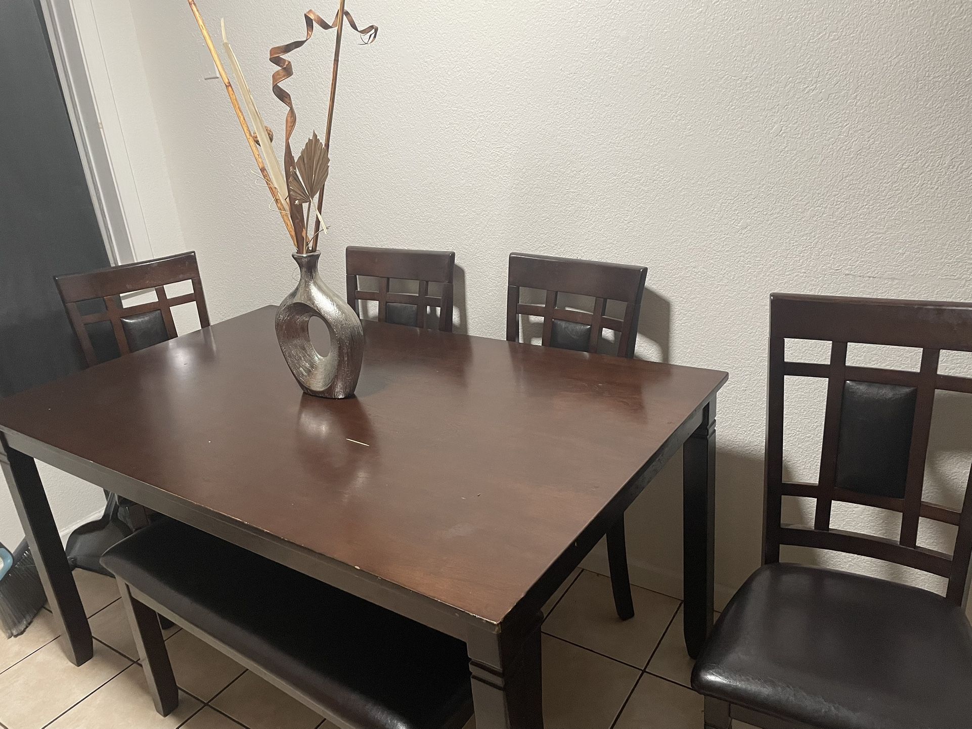 Wooden Table Chairs Included
