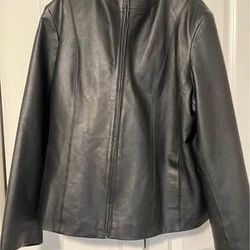Women’s Leather Jacket Size 2X Black