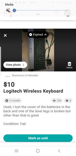 Logitec wireless keyboard