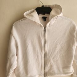Warm White Crop Top Jacket Size 8 Fairly New