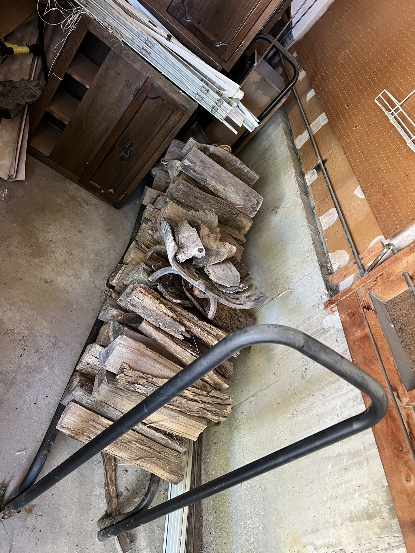 Storage Rack With Wood Logs