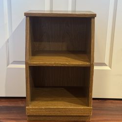 Vintage Angled Two-Tier Wooden Shelf