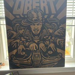 DJ Q-BERT- Rare Art On Canvas-NOT A PRINT- 