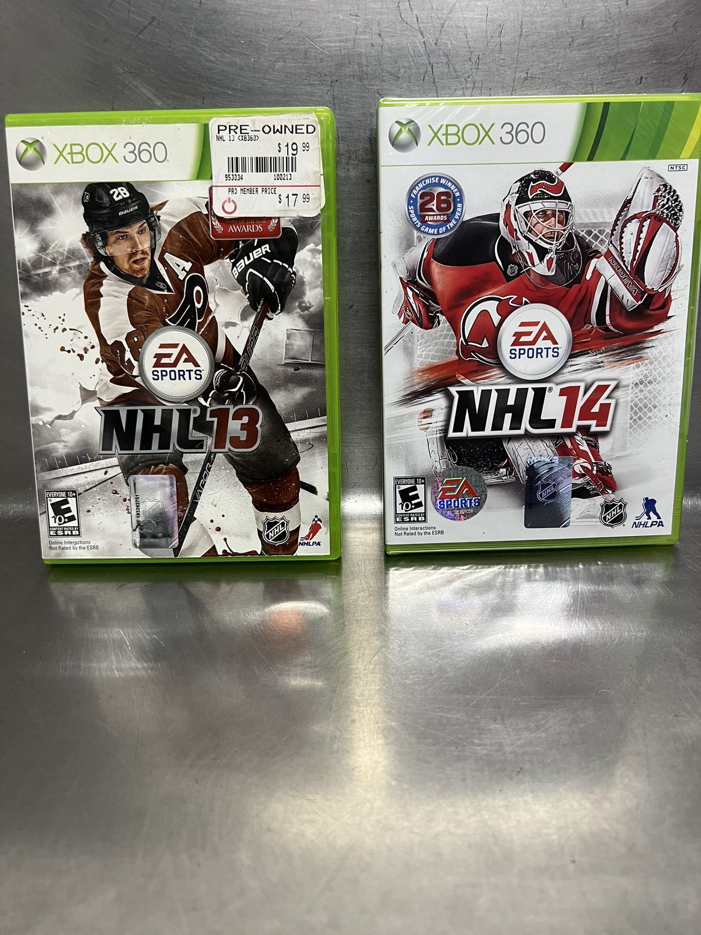 Microsoft XBOX 360 NHL 13. EUC and NHL 14 NWOT (sealed)