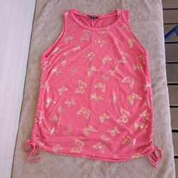 Rouge Collection Pink/Gold Tank Top Sz 2x