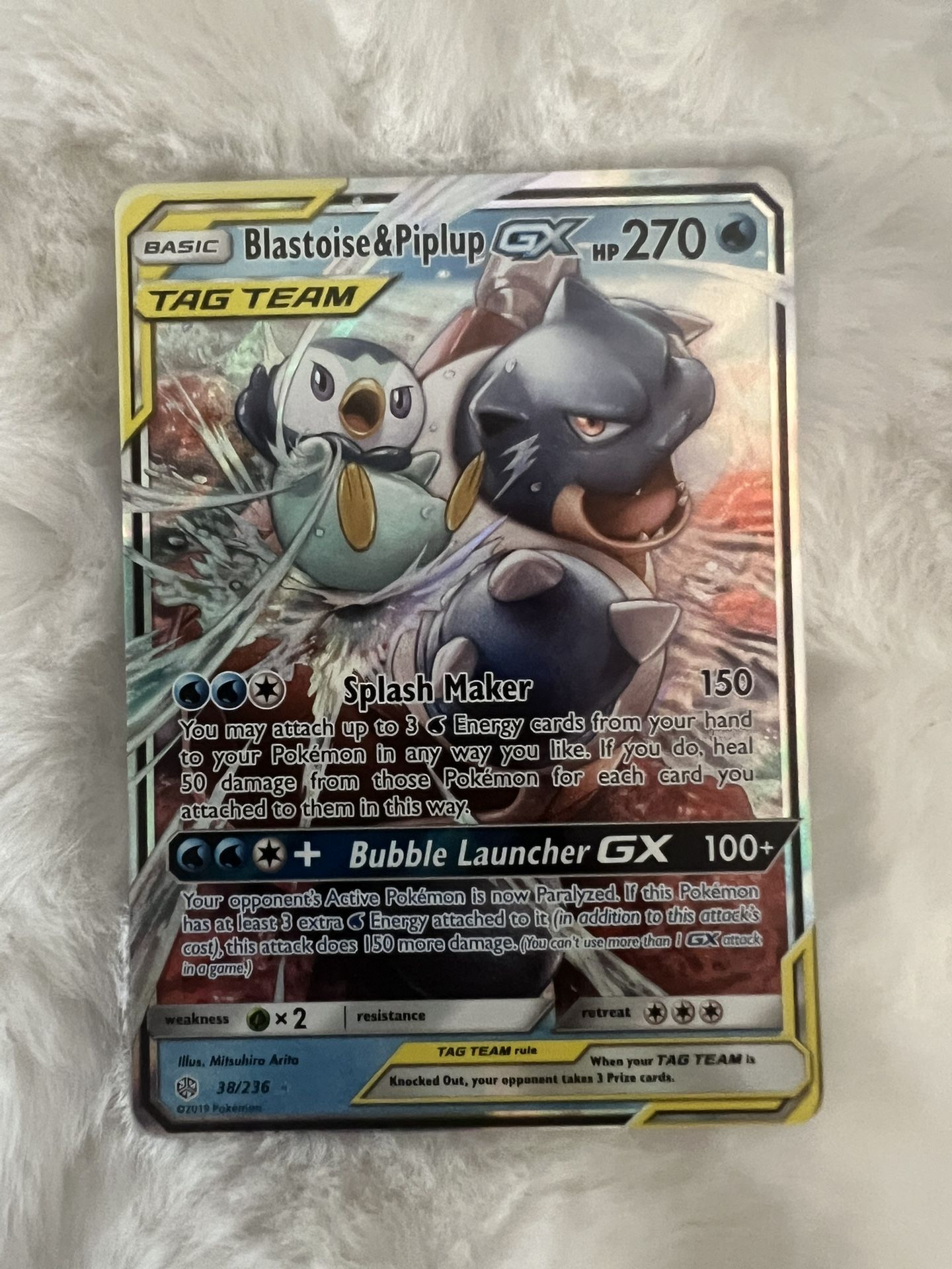 Blastoise & Piplup GX Tag Team SM Cosmic Eclipse #38/236