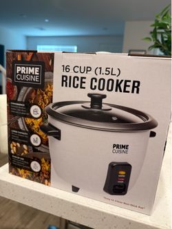 New Prime Cuisine 16 Cup Rice Cooker Cook & Warm Indicator Lights 120V 60Hz 500W