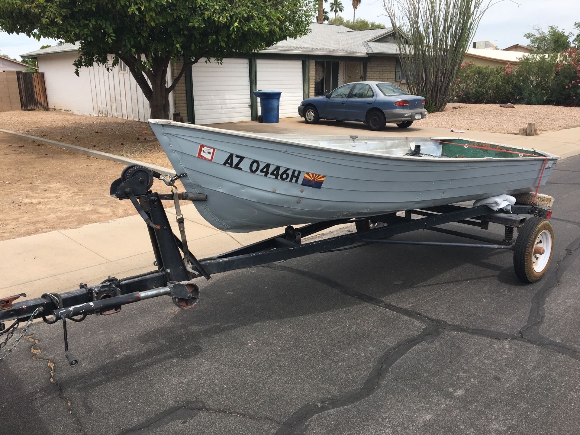 12’ Aluminum Fishing Boat with Trailer, 5.5hp Gas Motor