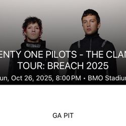 (1) Twenty One Pilots Pit Ticket 