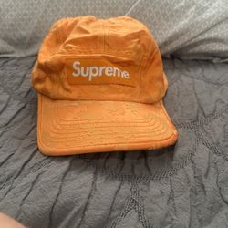 Supreme Orange Satin Digi Camo Cap