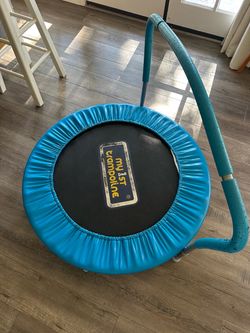 My 1st Trampoline – Kids Mini Trampoline with Handlebar – $25