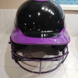 Rip It Purple & Black With Strap Rip-it Softball Baseball Batting Helmet Size S-M