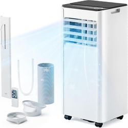 EUHOMY 8,000 BTU Portable Air Conditioners, 4-in-1 Portable AC Unit Up to 350 Sq.Ft, 4 Modes Room AC with Cool, Fan, Dehumidifier, Remote, 24H Timer, 