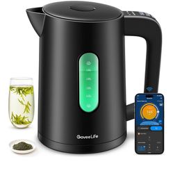 GoveeLife Smart Kettle Temperature Control 1.7L, 1500w WiFi Tea Kettle Electric with LED Indicator Lights, Remotely Control, 2H Keep Warm, 4 Presets H
