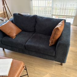 Midnight, Blue Loveseat, Sofa, Couch