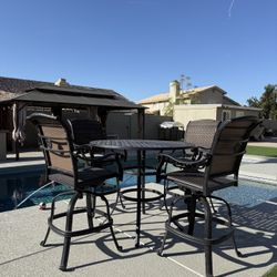 Outdoor Bar Height Table And 4 Chairs 