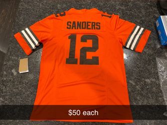 Cleveland Browns #12 Sanders Adult Sizes Small Up To 4XL 
